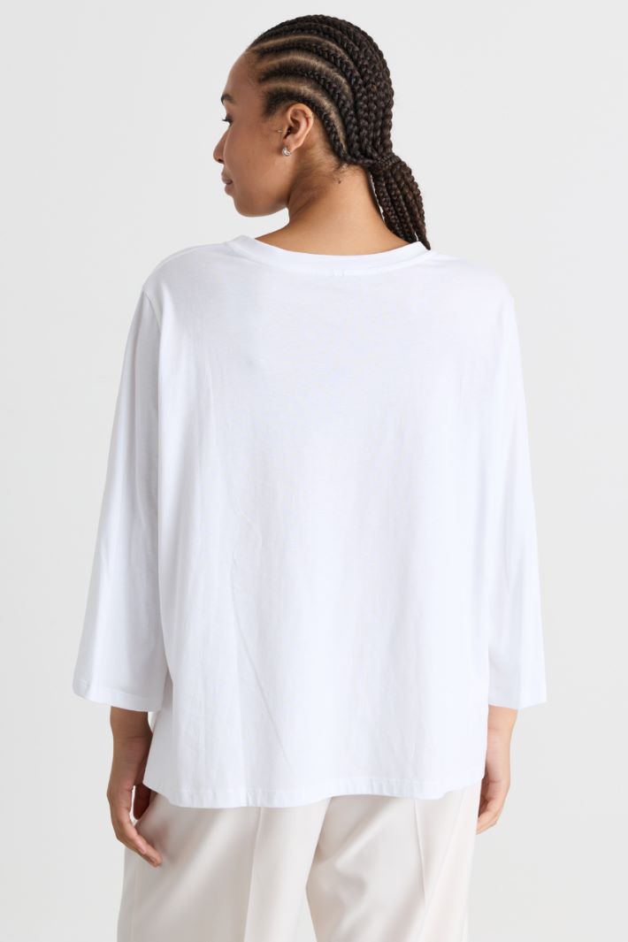 T-shirt con maniche a tre quarti - BIANCO NERO - Intrend - 4