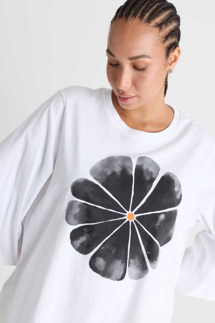 T-shirt con maniche a tre quarti - BIANCO NERO - Intrend - 3