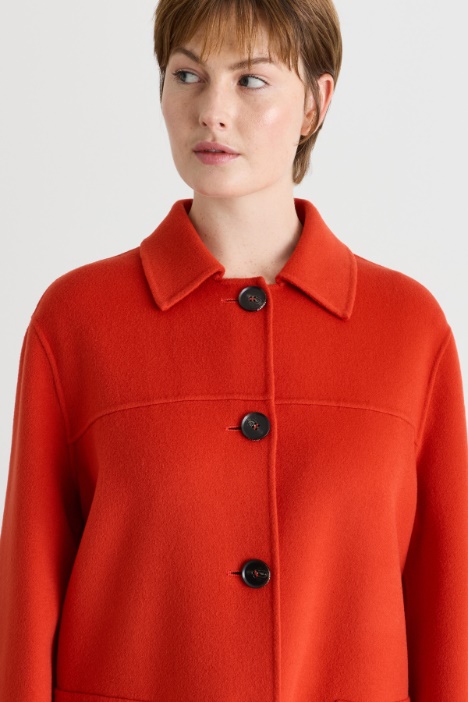 Cappotto in double di misto lana