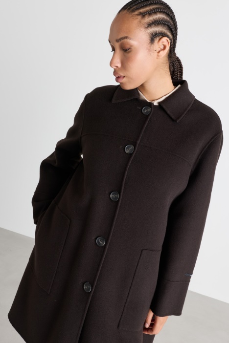 Cappotto in double di misto lana