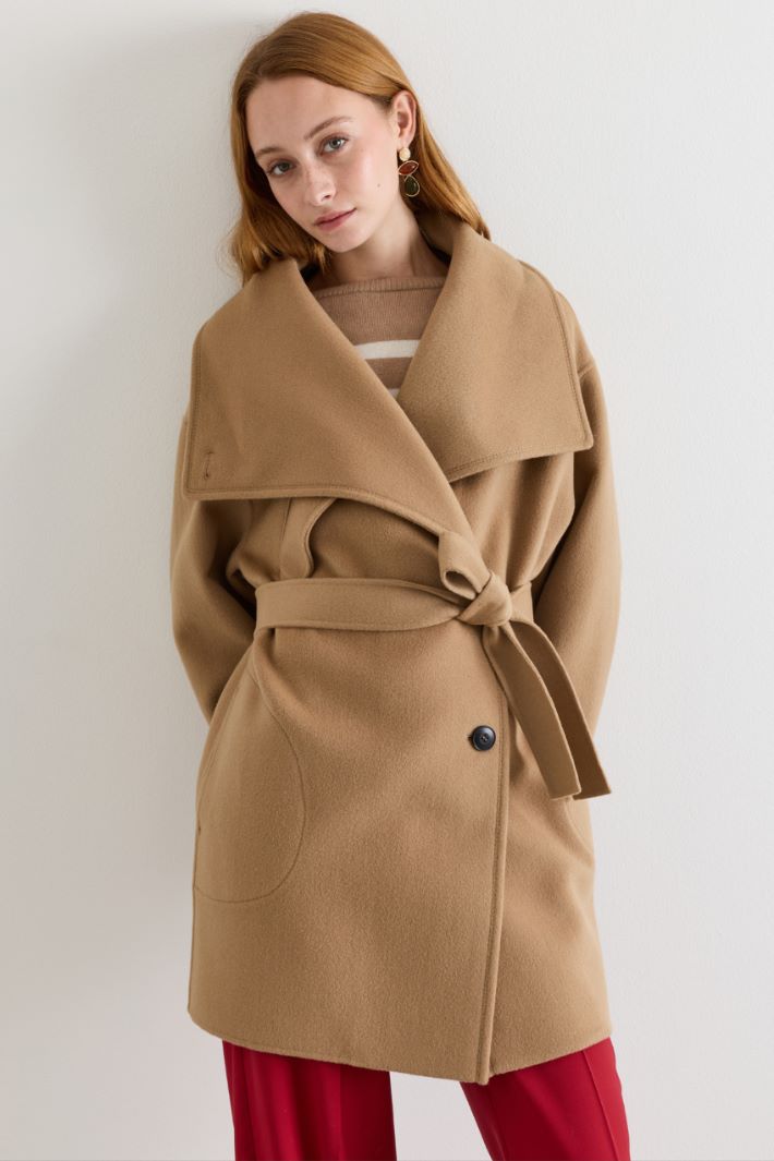 High-neck coat - CAMEL - Intrend - 2