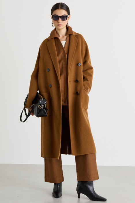 Double-sided fabric coat with oversized patch pockets - Intrend