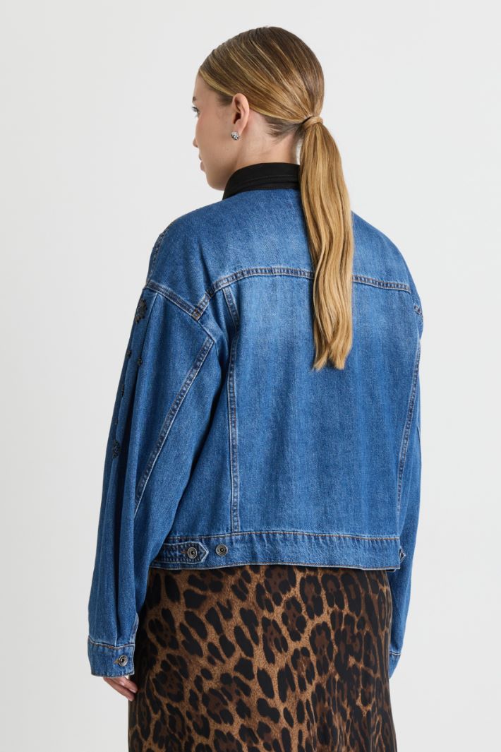 Jewel-Embellished Jacket - BLUE - Intrend - 4