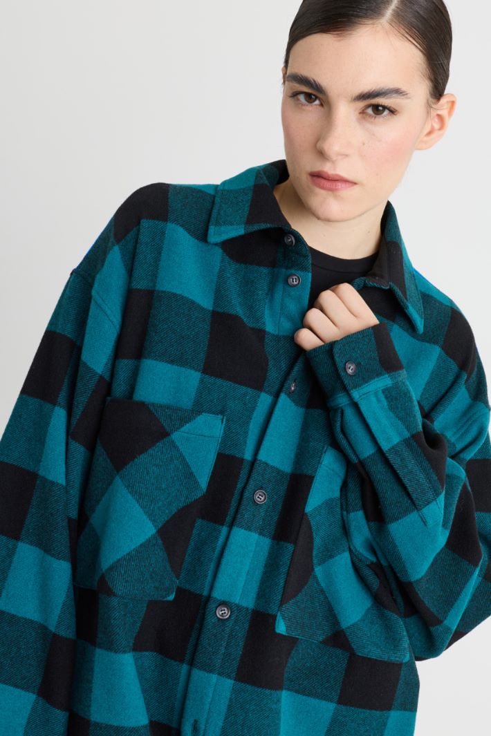 Check shirt jacket - GREEN - Intrend - 3