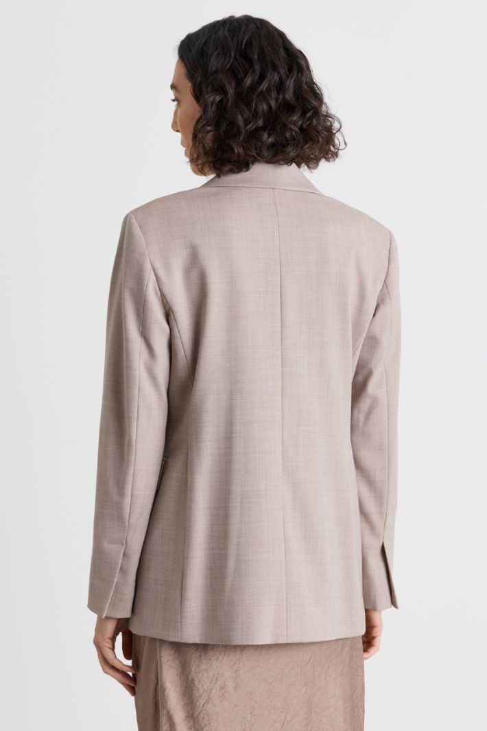 Double-breasted grisaille blazer - GREY - Intrend - 4
