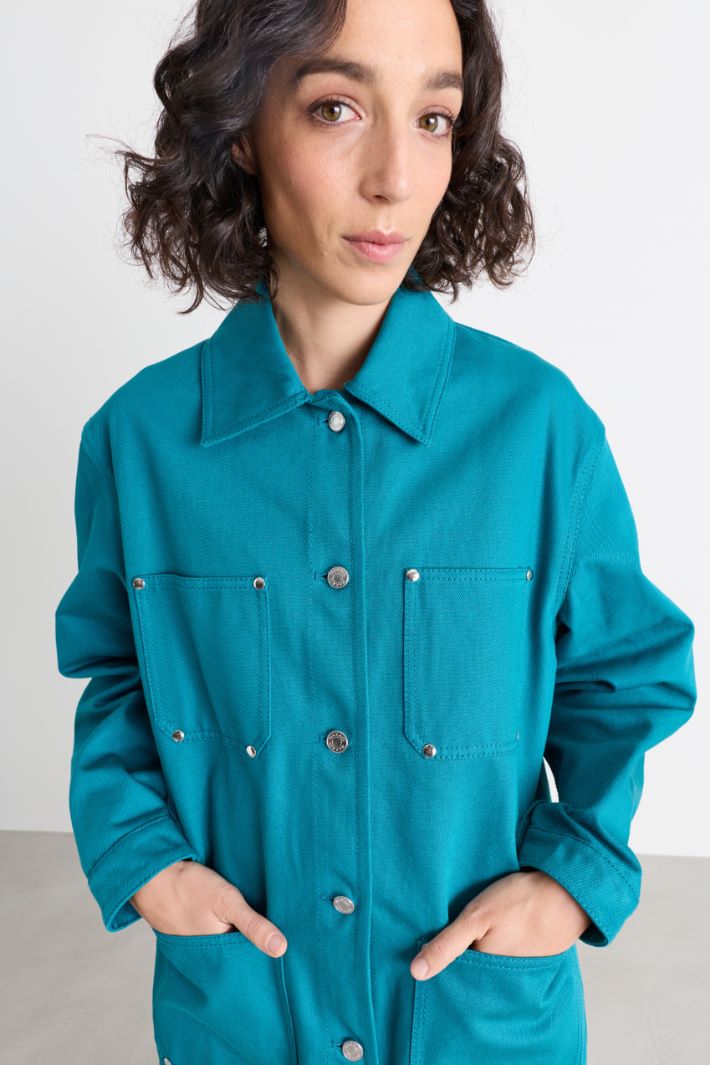 Multi-pocket jacket - LIGHT BLUE - Intrend - 3