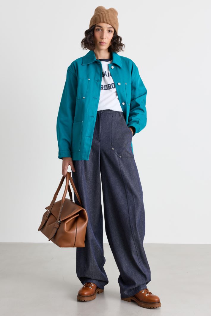 Multi-pocket jacket - LIGHT BLUE - Intrend