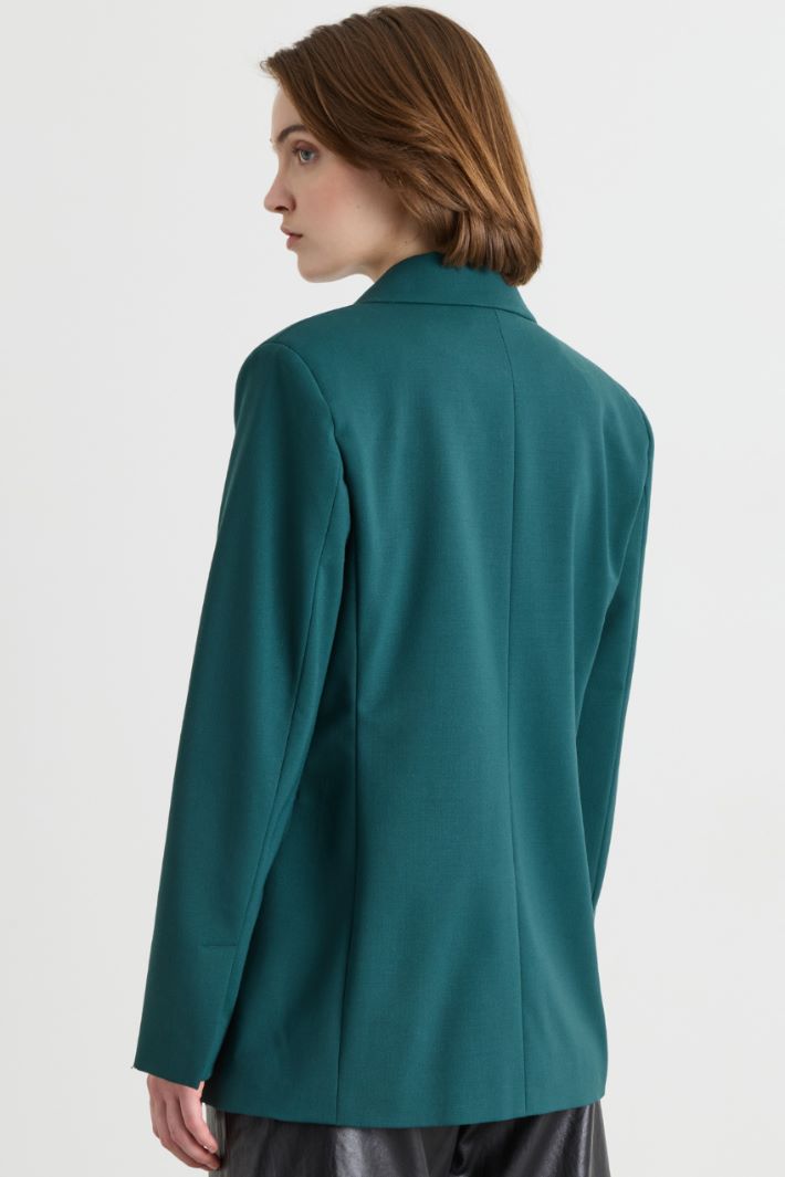 Double-breasted blazer - GREEN - Intrend - 4