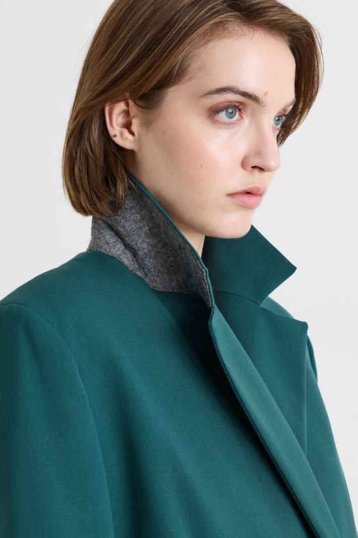 Double-breasted blazer - GREEN - Intrend - 3