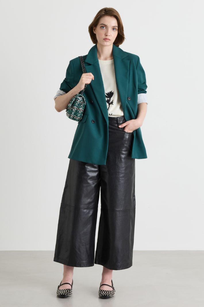 Double-breasted blazer - GREEN - Intrend