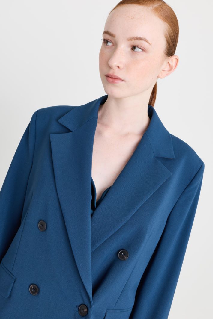 Double-breasted blazer - BLUE - Intrend - 3