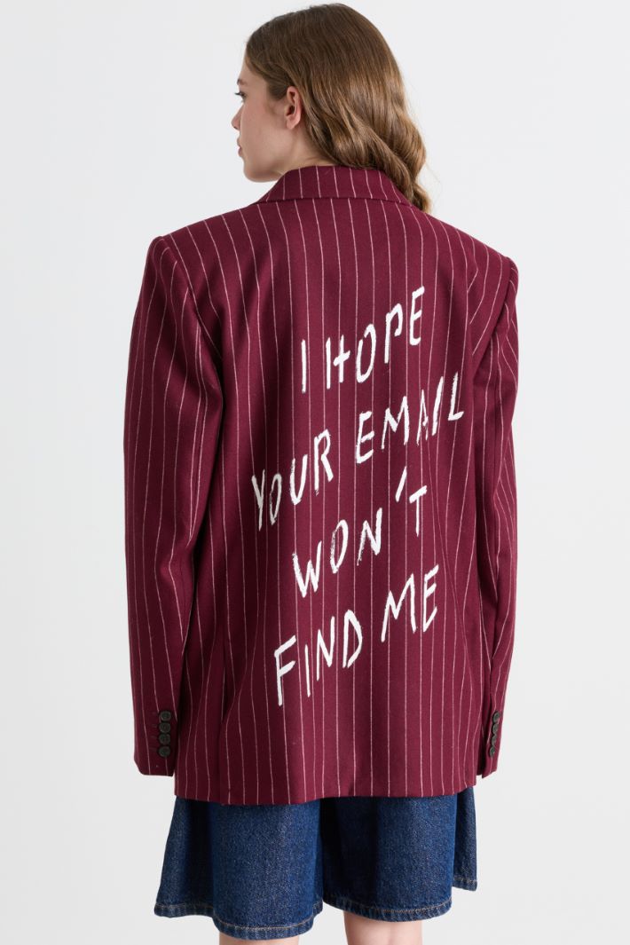 Blazer oversize à inscription - BORDEAUX - Intrend - 4
