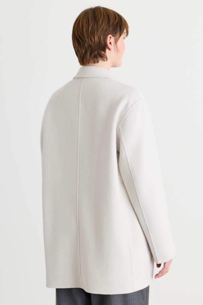 Double Cloth Coat - WHITE - Intrend - 4