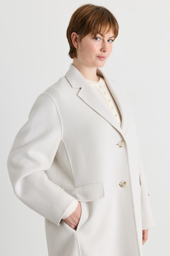 Double Cloth Coat - WHITE - Intrend - 3