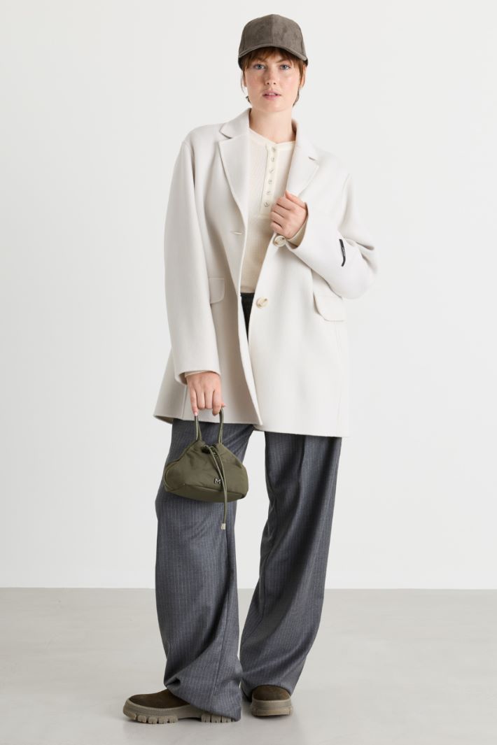 Double Cloth Coat - WHITE - Intrend