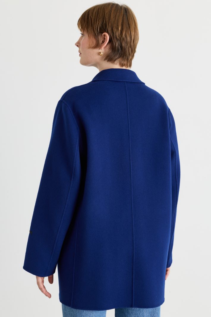 Double Cloth Coat - BLUE - Intrend - 4