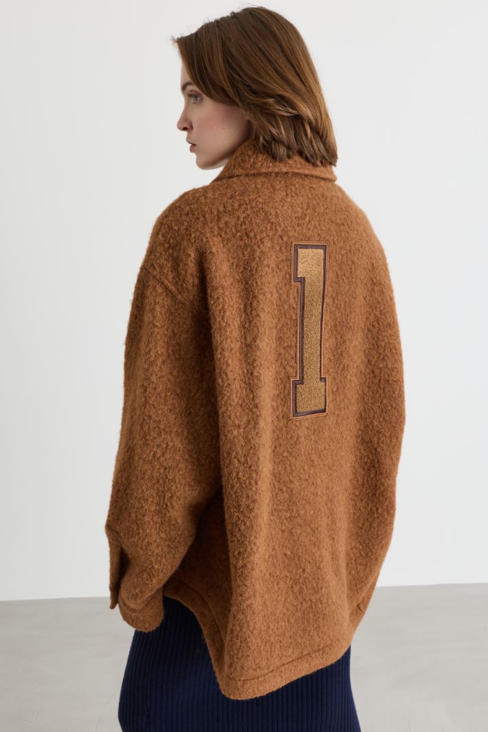Warm, soft-touch shirt jacket - BROWN - Intrend - 4