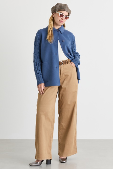 Chaquetón de doble faz con detalles de punto - Intrend
