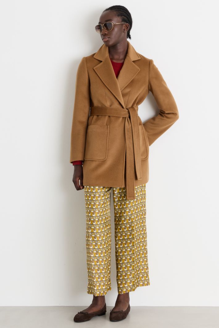 Drap robe coat - CAMEL - Intrend