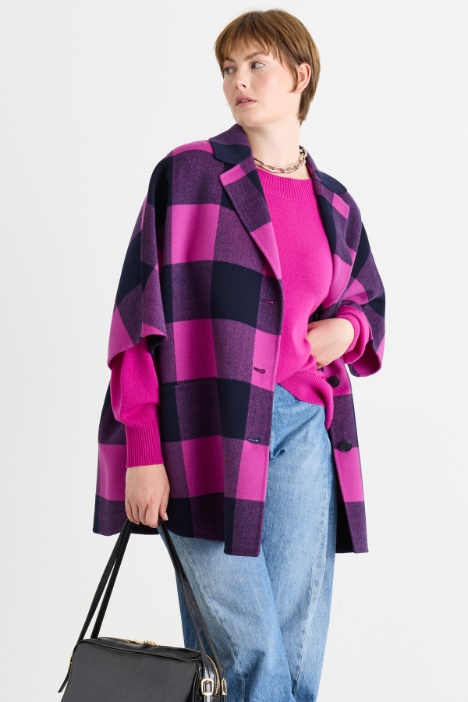 Veste longue à carreaux - Intrend