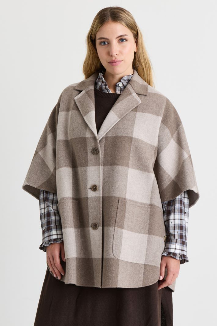 Checked Wool-Blend Coat - BEIGE - Intrend - 2