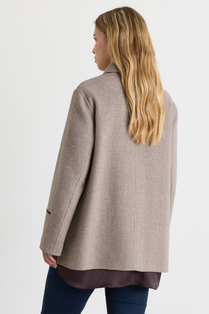 Veste en drap double à grandes poches - BEIGE - Intrend - 4