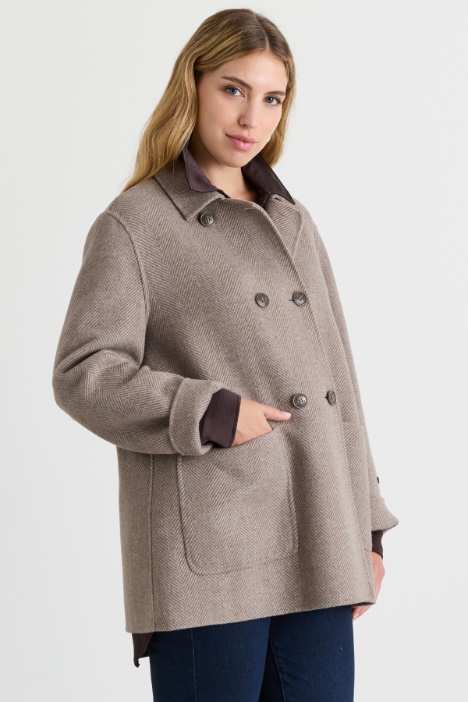 Veste en drap double à grandes poches - Intrend