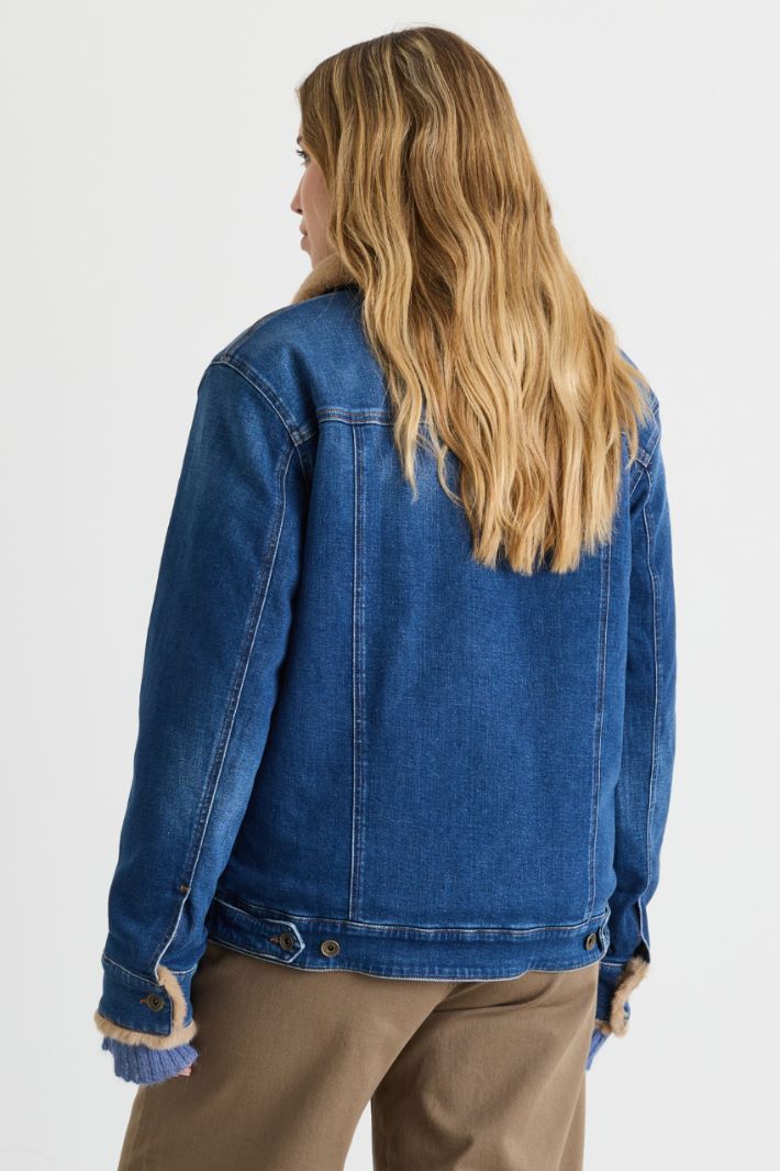 Soft-lined denim jacket - BLUE - Intrend - 4