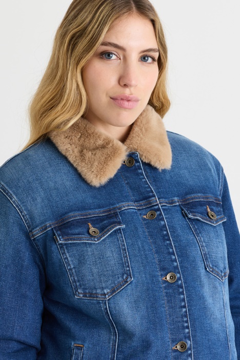 Giacca in jeans con interno in tessuto morbido