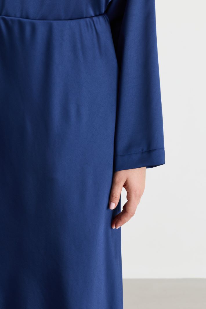 Fluid satin skirt - BLUE - Intrend - 3