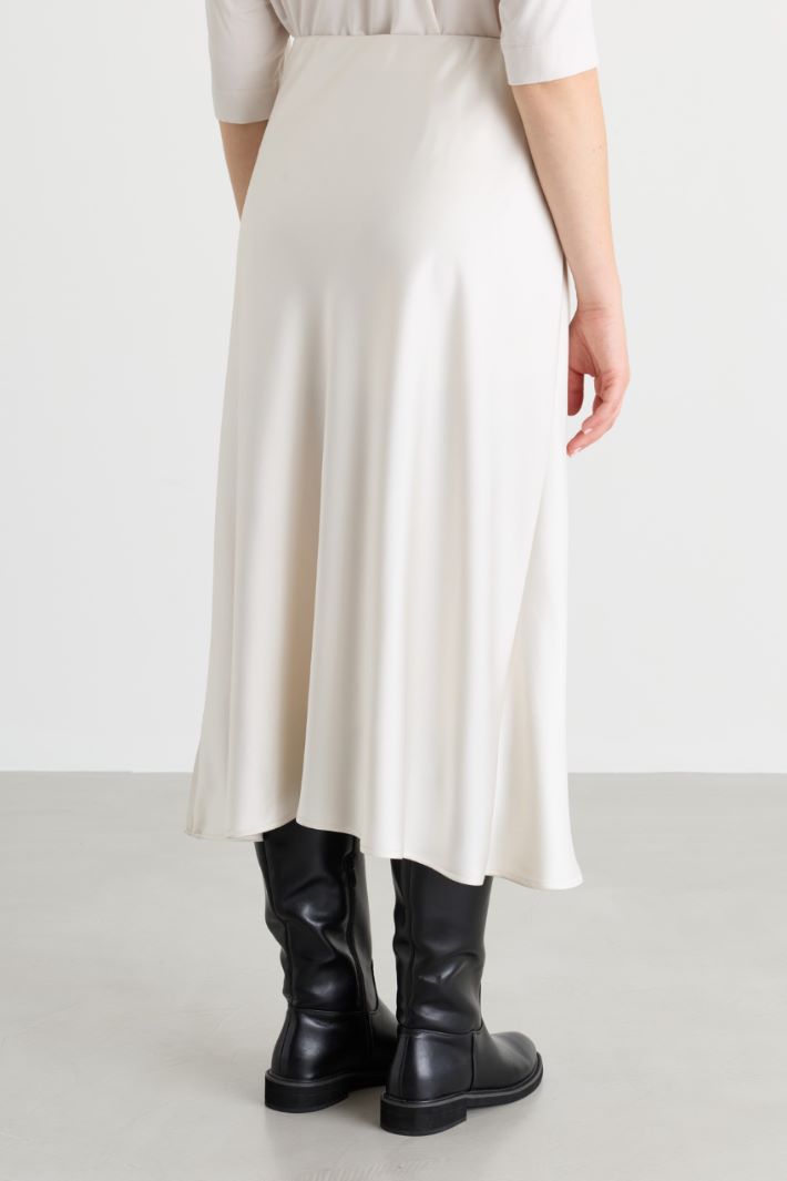 Fluid satin skirt - WHITE - Intrend - 4