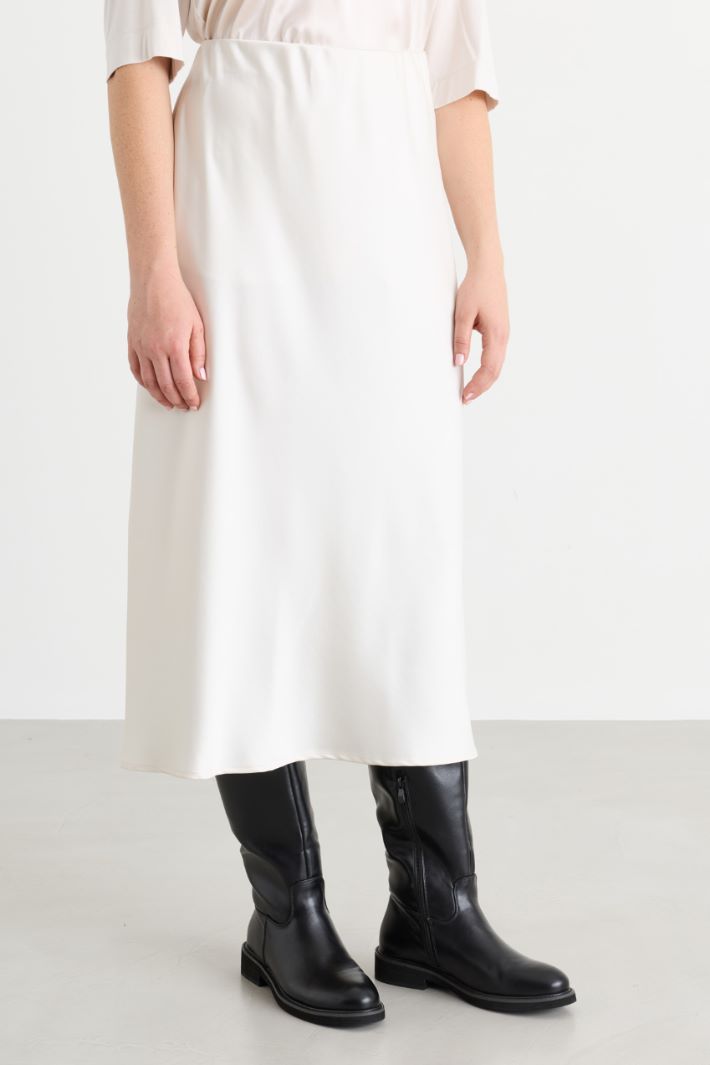 Fluid satin skirt - WHITE - Intrend - 2
