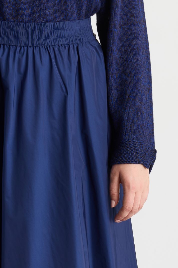 Taffeta half-circle skirt - BLUE - Intrend - 3