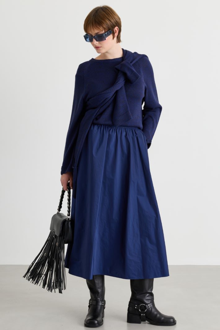 Taffeta half-circle skirt - BLUE - Intrend