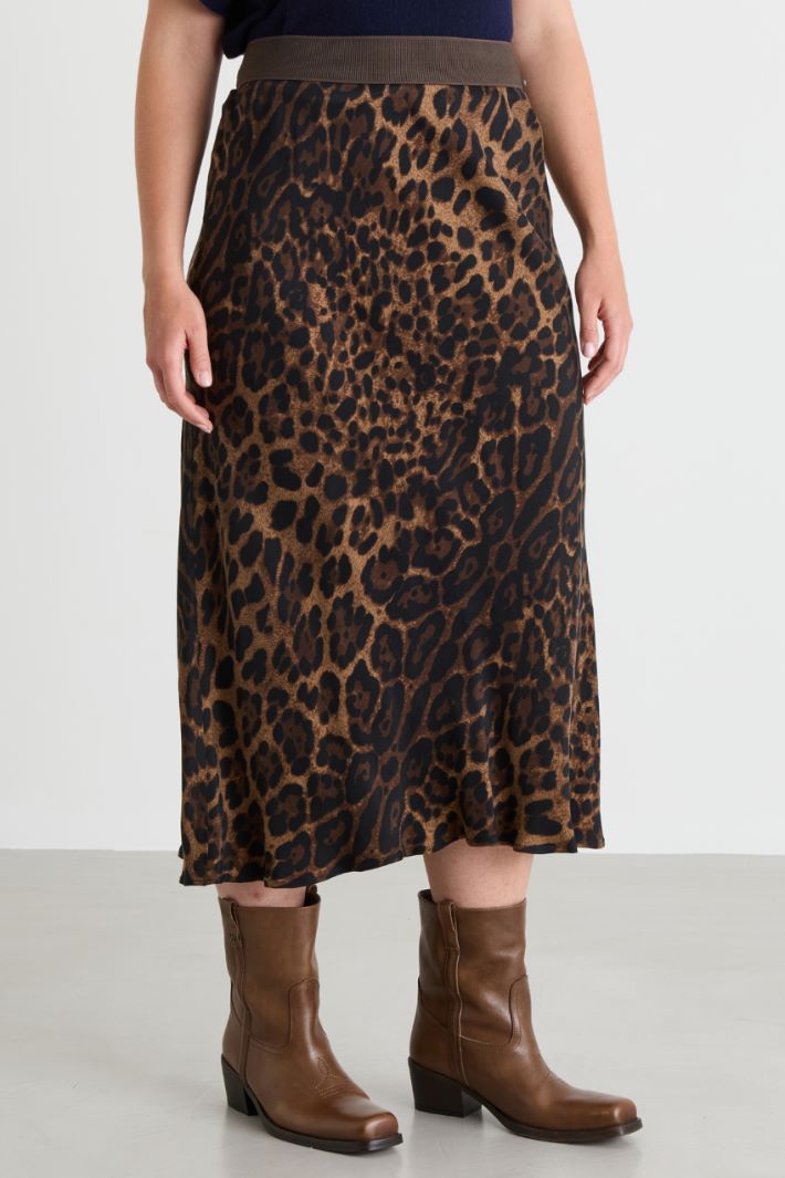 Printed twill skirt - ANIMAL - Intrend - 2