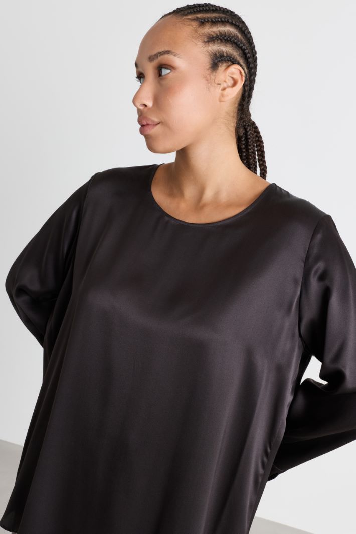 Casacca in raso - MARRONE - Intrend - 3