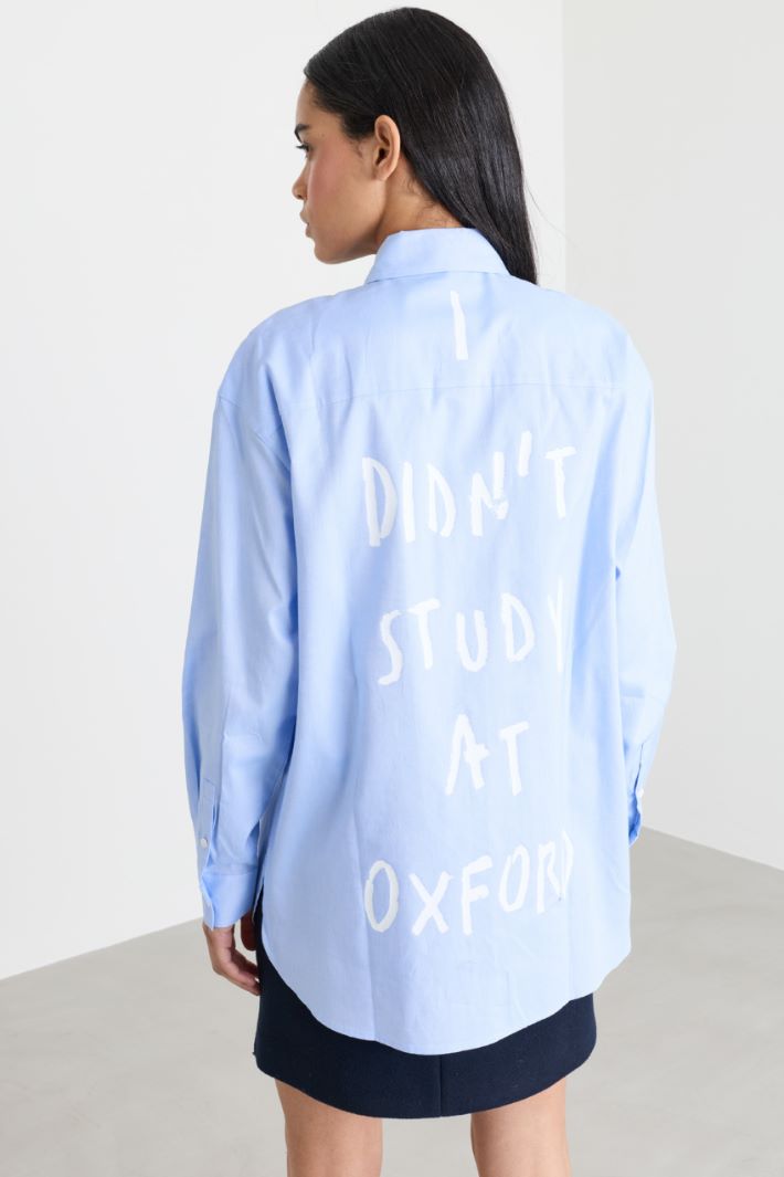 Camicia in Oxford con stampa - AZZURRO - Intrend - 4