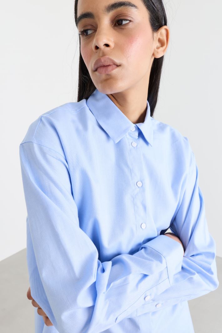 Camicia in Oxford con stampa - AZZURRO - Intrend - 3