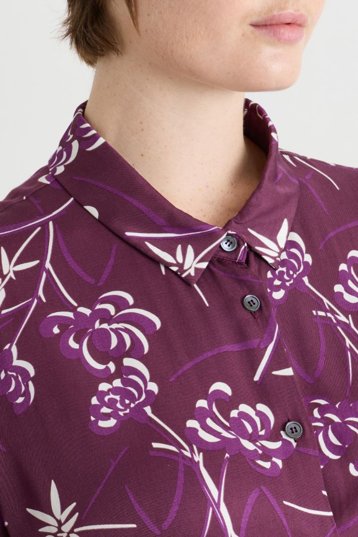 Camicia in twill con stampa - VIOLA BIANCO - Intrend - 3