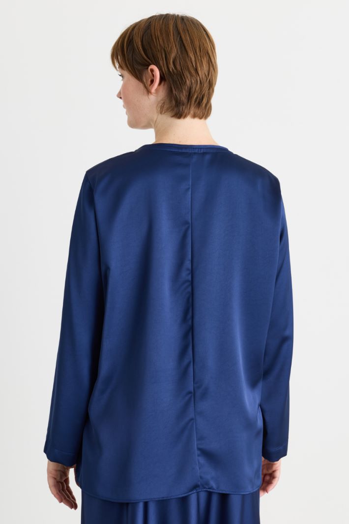 Blusa in raso fluido - BLU - Intrend - 4
