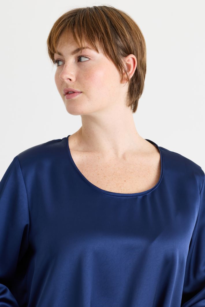 Blusa in raso fluido - BLU - Intrend - 3