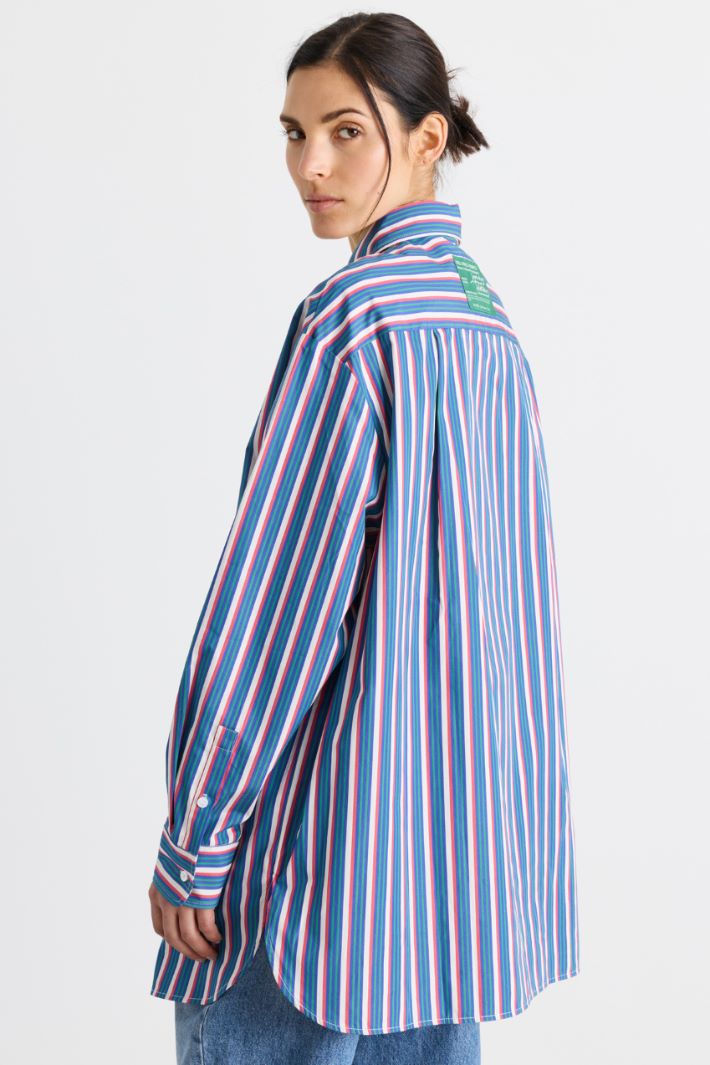Camicia oversize - BLU ROSSO BIANCO - Intrend - 4