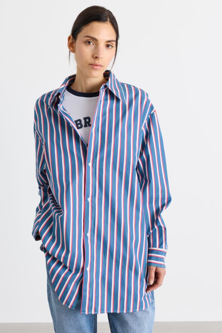 Camicia oversize - BLU ROSSO BIANCO - Intrend - 2