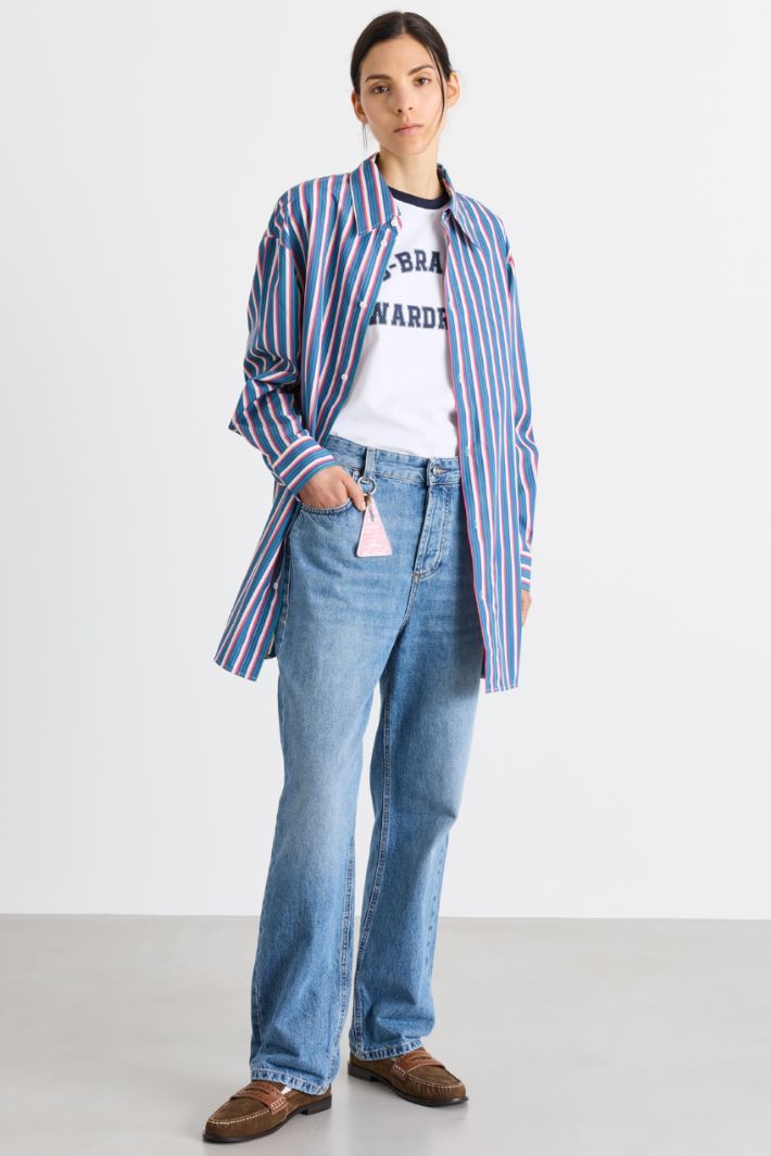 Camicia oversize - BLU ROSSO BIANCO - Intrend