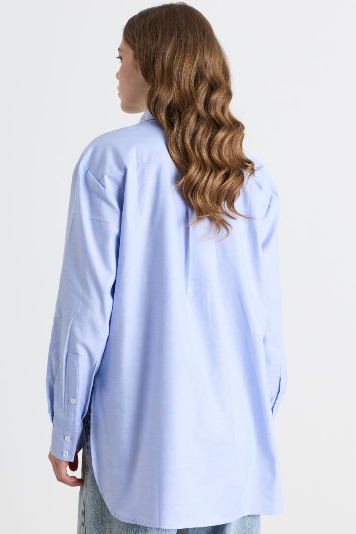 Camicia ampia in Oxford - AZZURRO - Intrend - 4