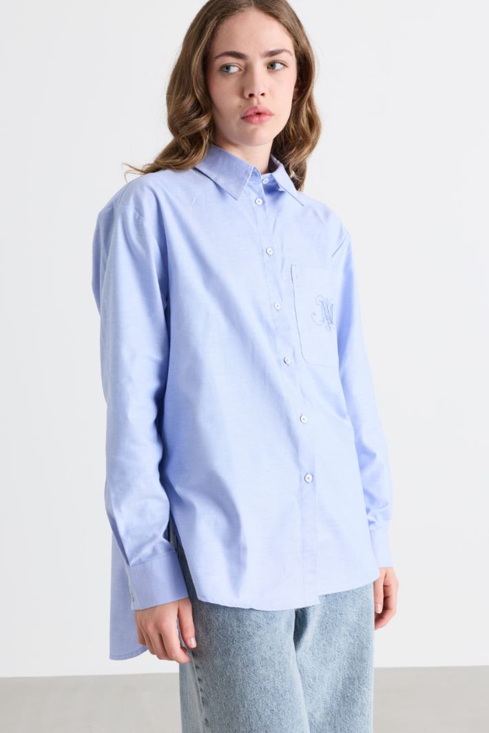 Camicia ampia in Oxford - AZZURRO - Intrend - 2