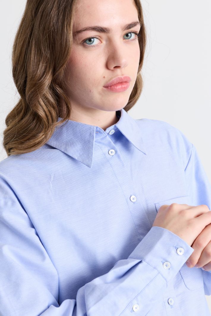 Camicia ampia in Oxford - AZZURRO - Intrend - 3
