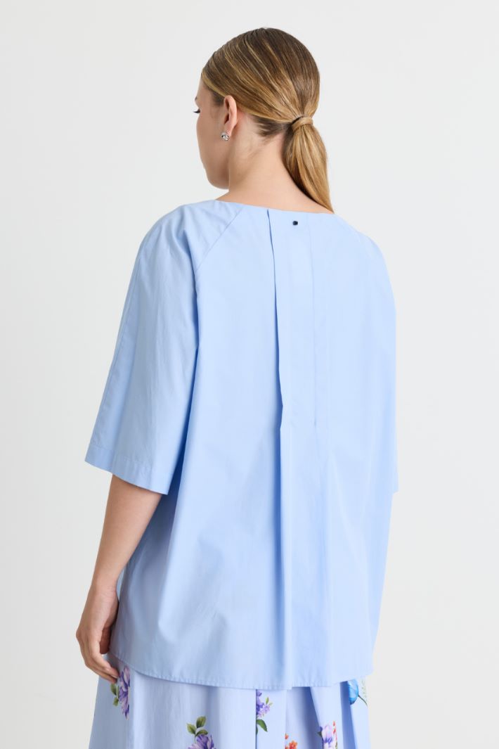 Baumwollpopelinebluse - HIMMELBLAU - Intrend - 4