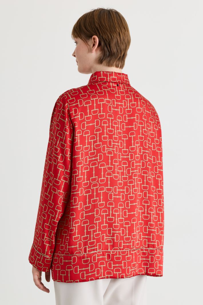 Camicia in twill stampato - ROSSO - Intrend - 4