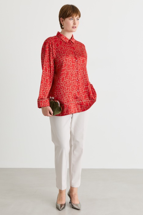Bedruckte Twill-Bluse - Intrend